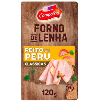 Peito de Peru em Fatias em Forno de Lenha sem Glúten embalagem 120 g - Campofrio