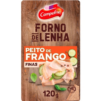 Peito de Frango em Fatias Finas em Forno de Lenha sem Glúten embalagem 120 g - Campofrio