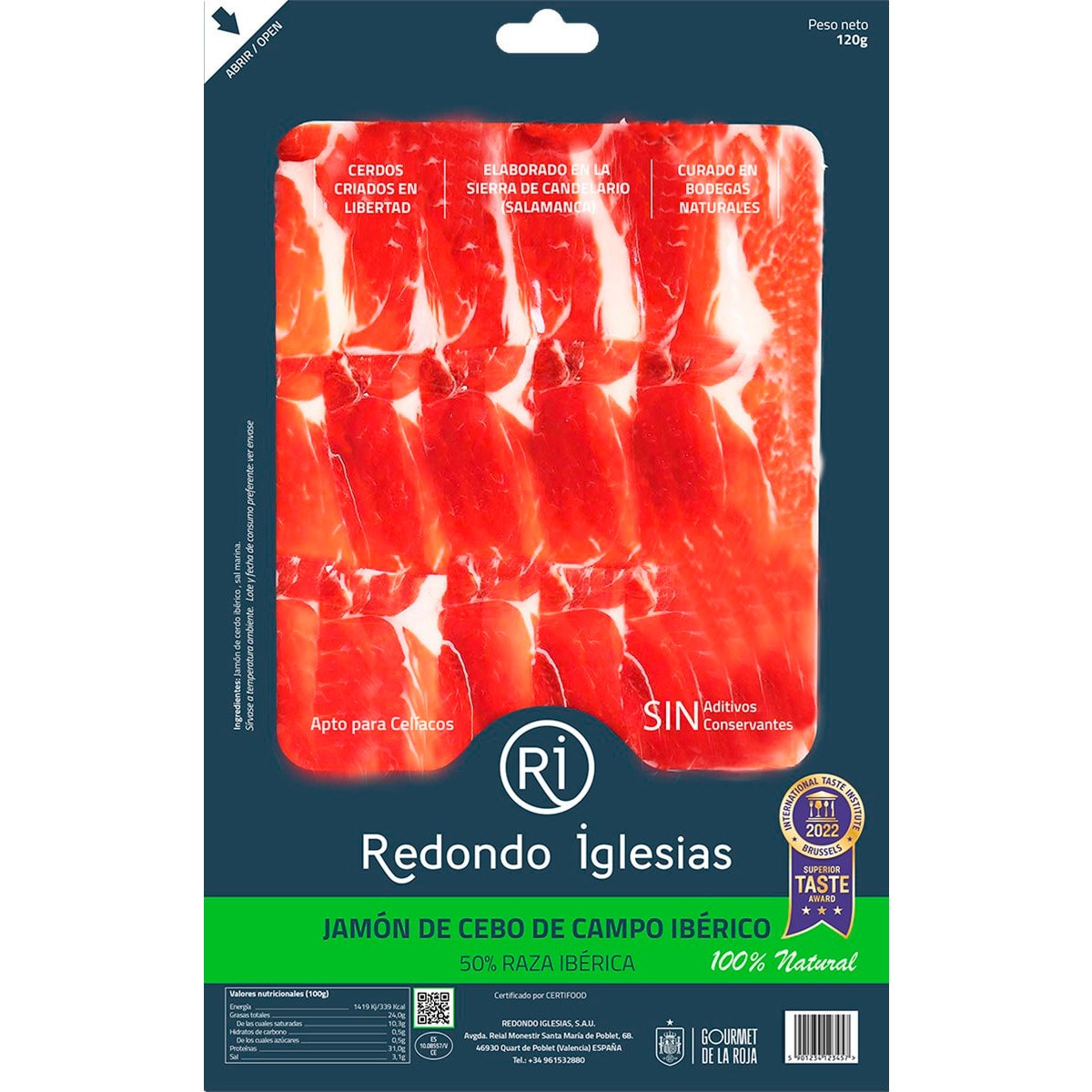 Presunto Ibérico do Campo unidade 120 g