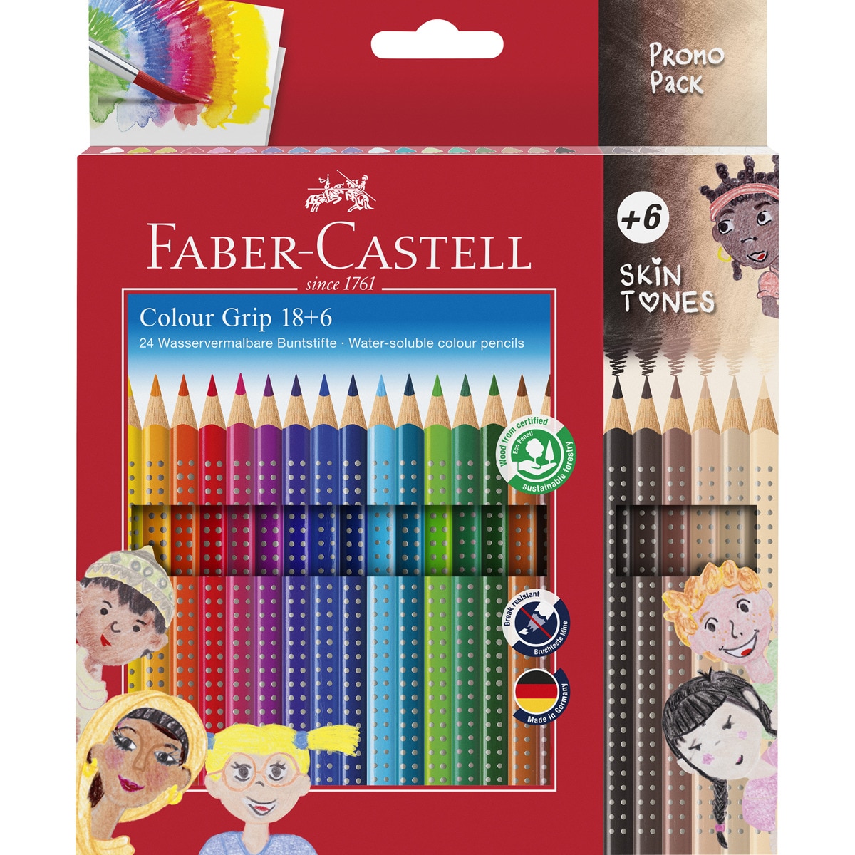 Imagen 0 de Pack con 18 lapiceros de color normal + 6 lapiceros color piel Faber-Castell