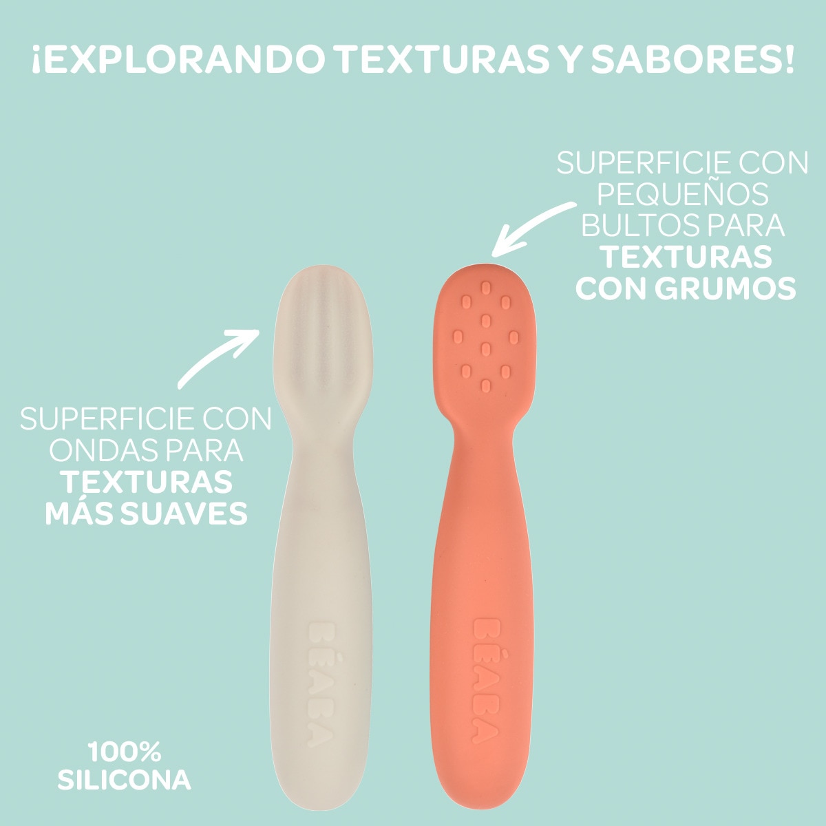 Pre-cucharas de silicona Béaba set 2 unidades Verde-8