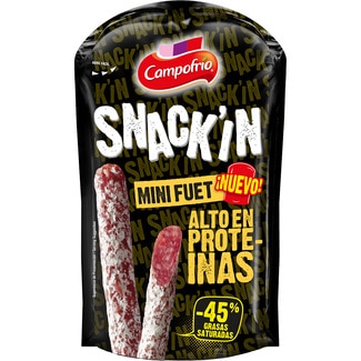 Snack´in mini sticks de fuet alto en proteínas envase 50 g sin gluten sin lactosa - Campofrio