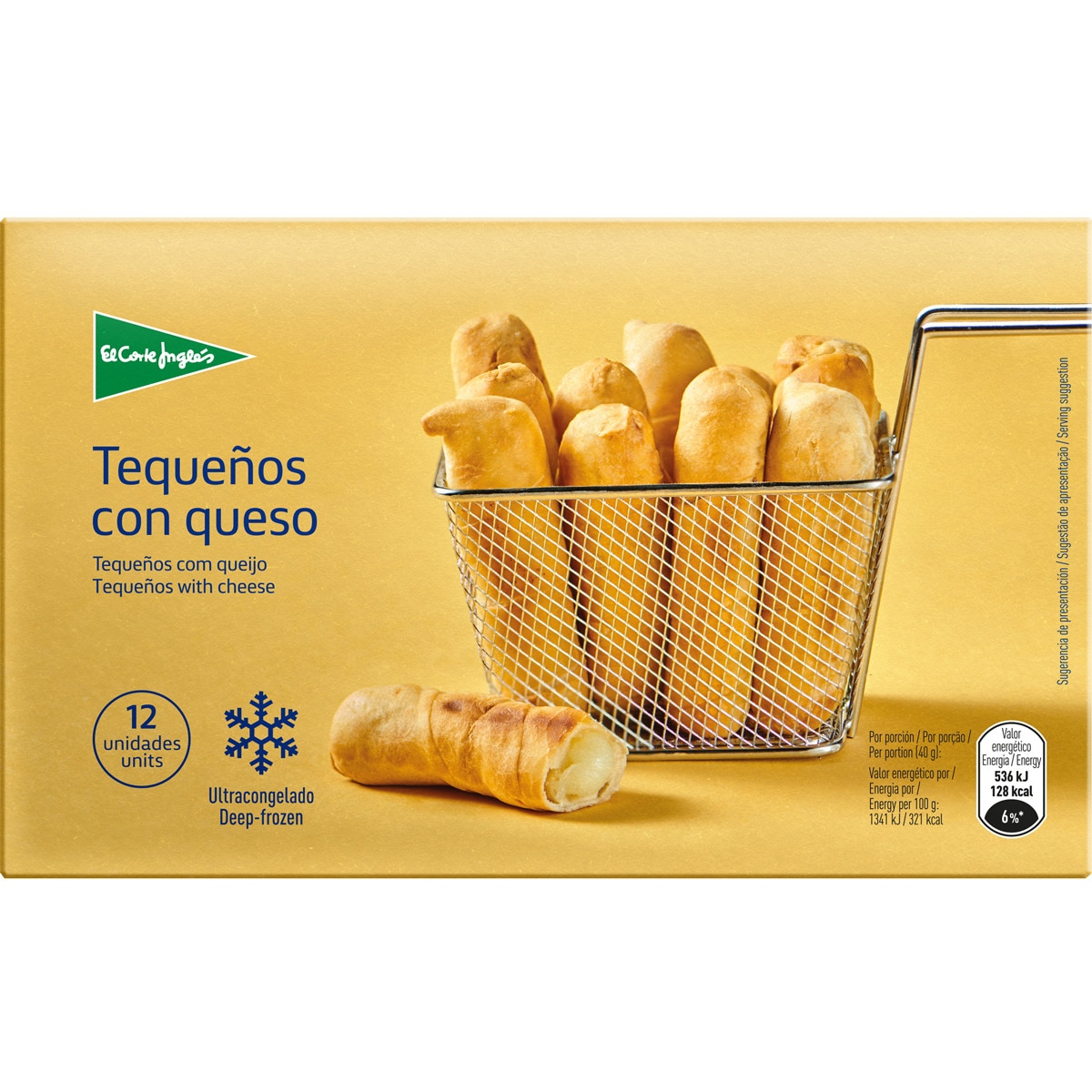 tequeños con queso para freir 12 unidades estuche 480 g