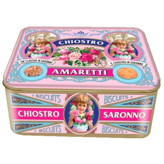 Bolachas Sortida Amaretti Crunchy e Soft Vintage lata lata 225 g - Chiostro Di Saronno