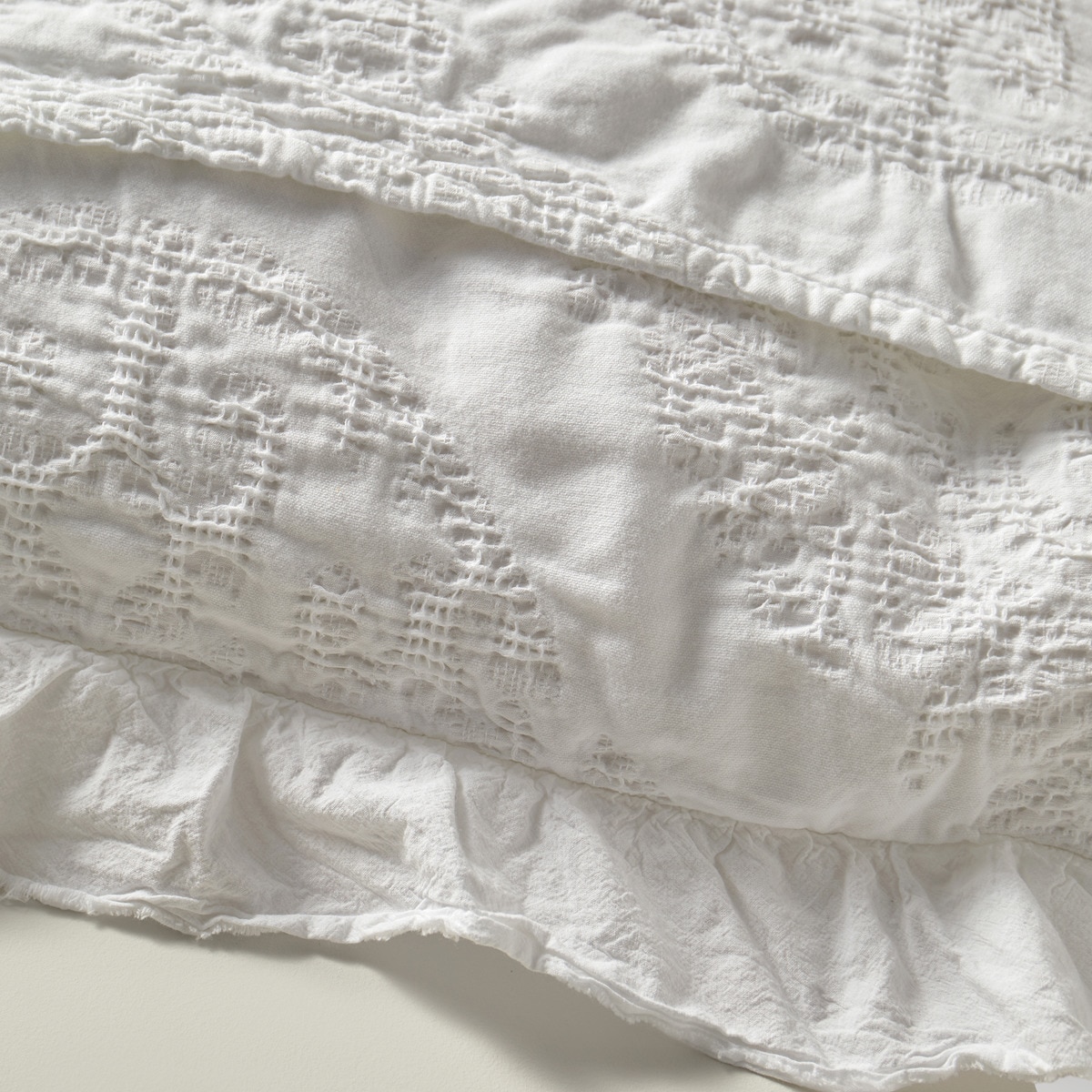 Capa de Almofada de Algodão Nicole Branco-3