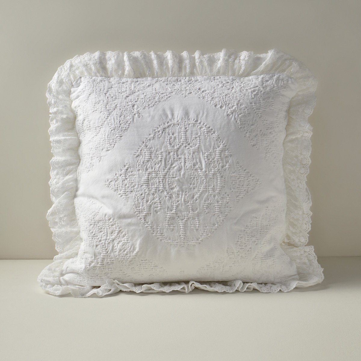 Capa de Almofada de Algodão Nicole Branco-1