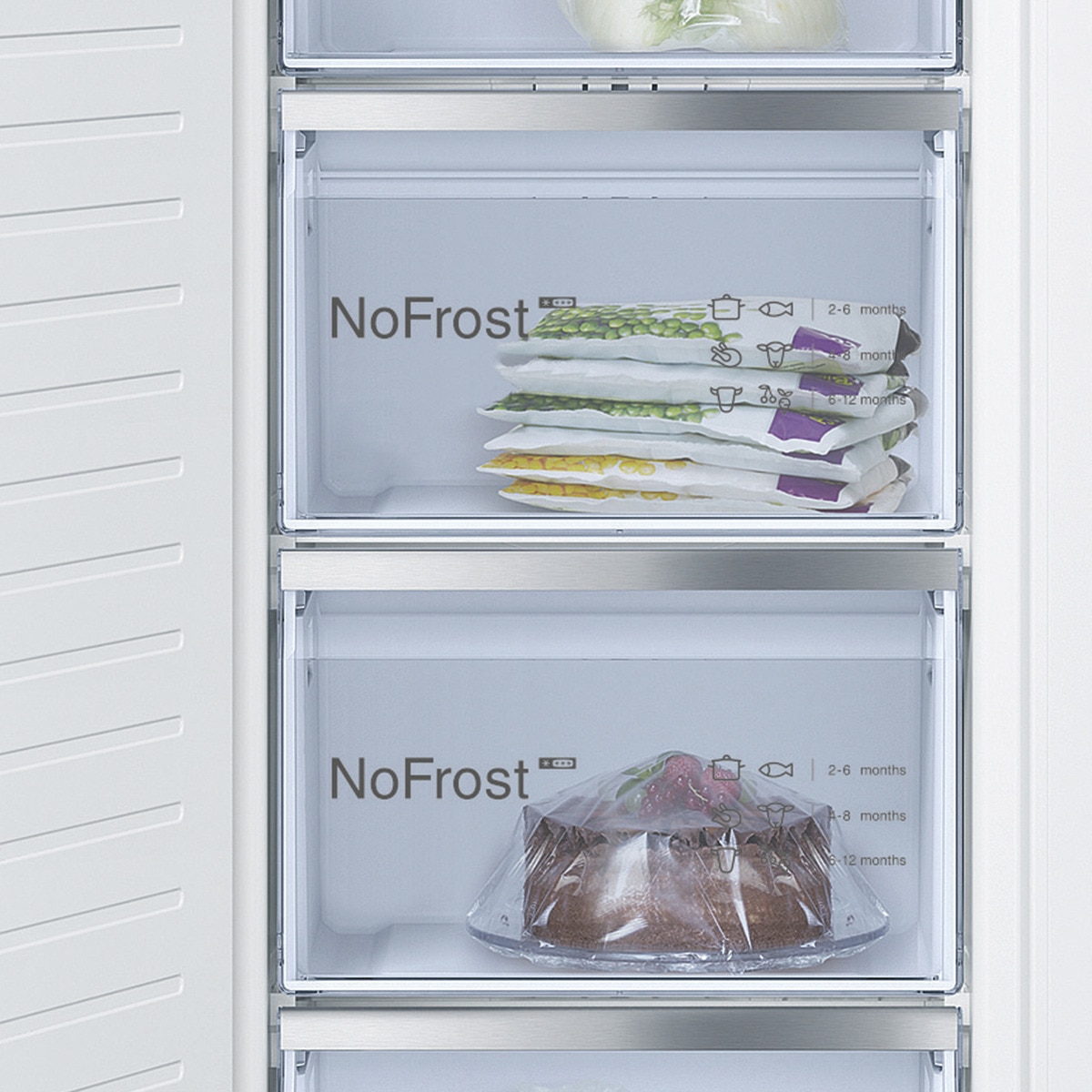 Arca Congeladora Vertical Encastrável Bosch Serie 6 GIN81ACE0 No Frost, Fecho Softclose de 177,2 cm - Branco Branco-4