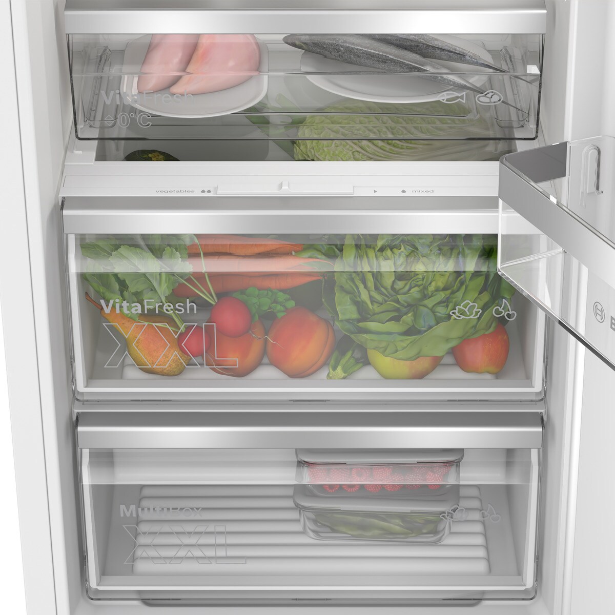 Frigorífico de 1 Porta Encastrável Bosch Serie 6 KIR81ADD0 VitaFresh, Fecho Softclose e de 177,5 cm - Branco Branco-5