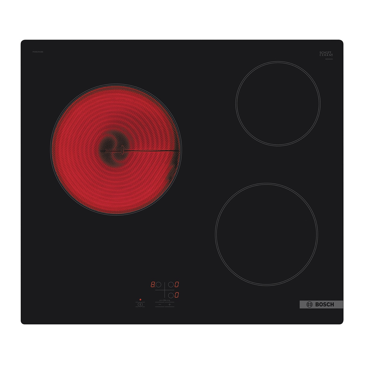 Placa vitrocerámica Bosch con 3 zonas de cocción - PKM61RAA8E Negro-1