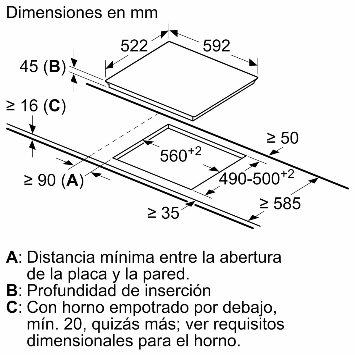 Placa vitrocerámica Bosch con 3 zonas de cocción - PKM61RAA8E Negro-2