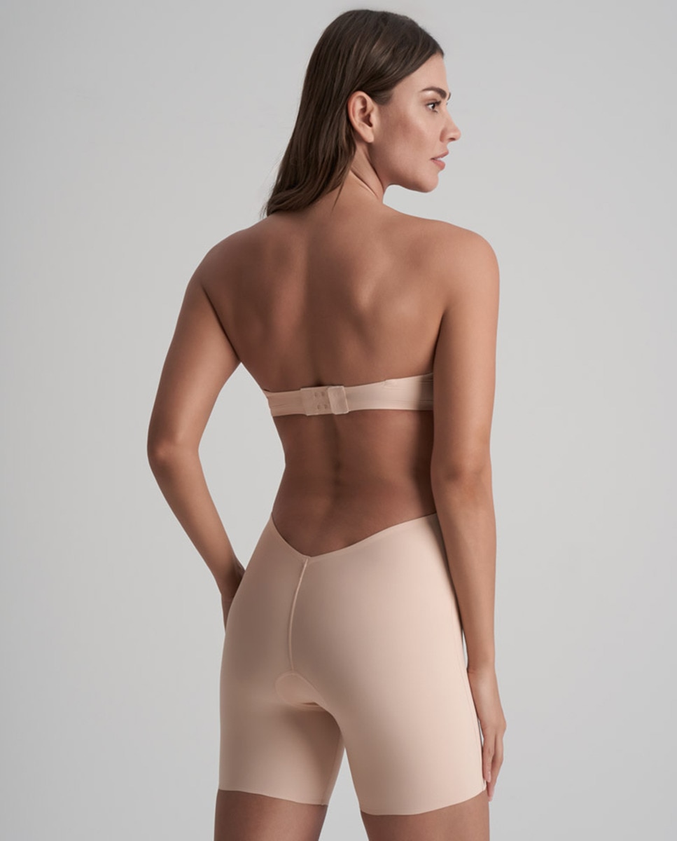 Cinta Tipo Calções Adelgaçantes de Controlo Ligeiro com Costas Baixas Bege-2