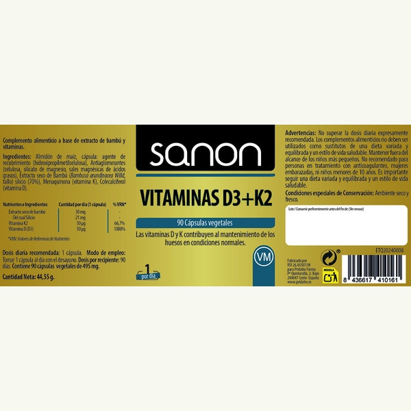 Vitamin D3+K2 can 90 capsules