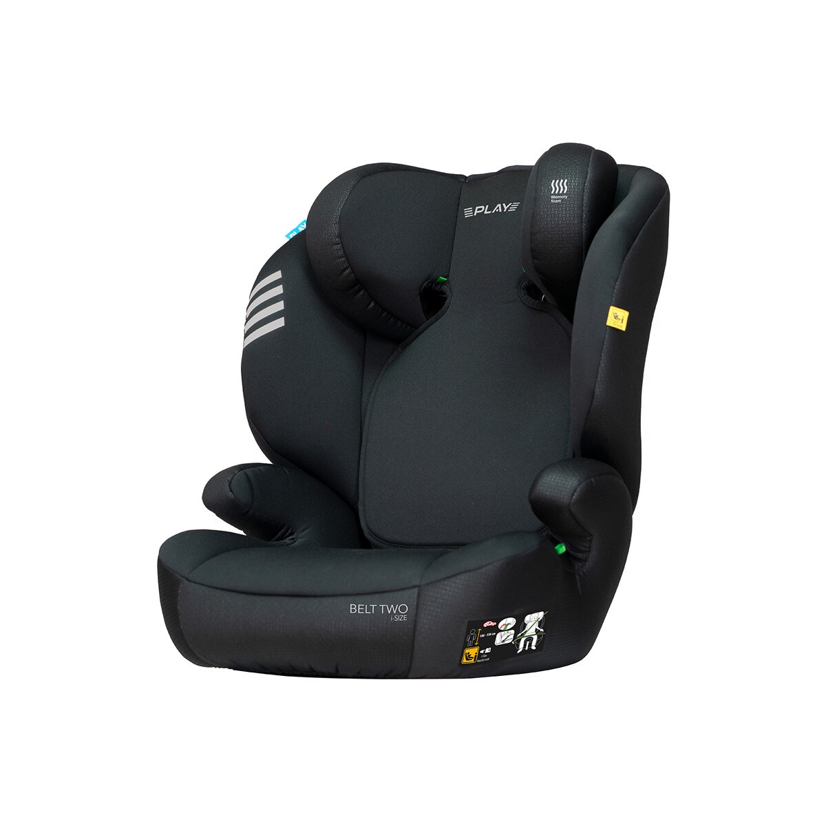 Silla de coche Belt Two I-Size (100-150cm) Negro-1