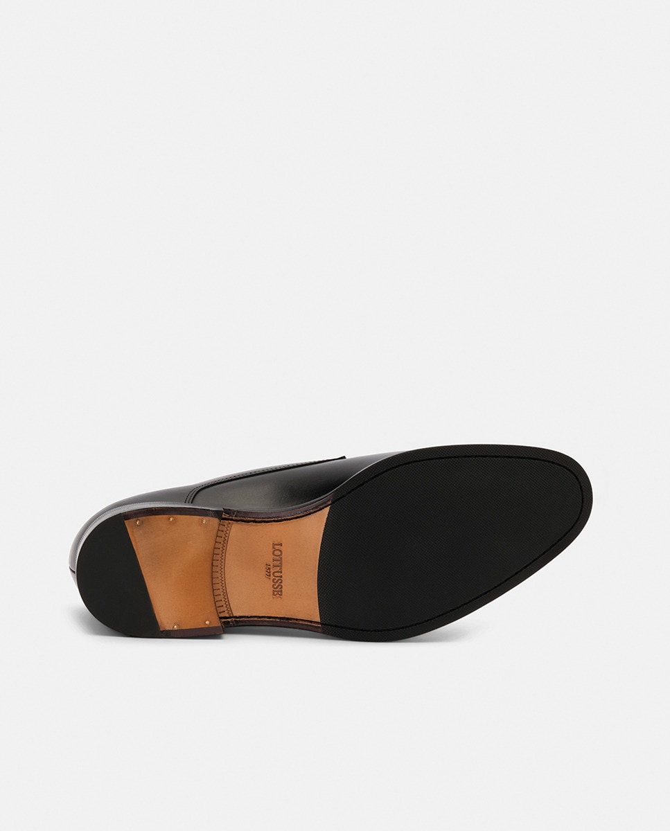 Bluchers com Fecho de Fivela e em Pele Preto-10