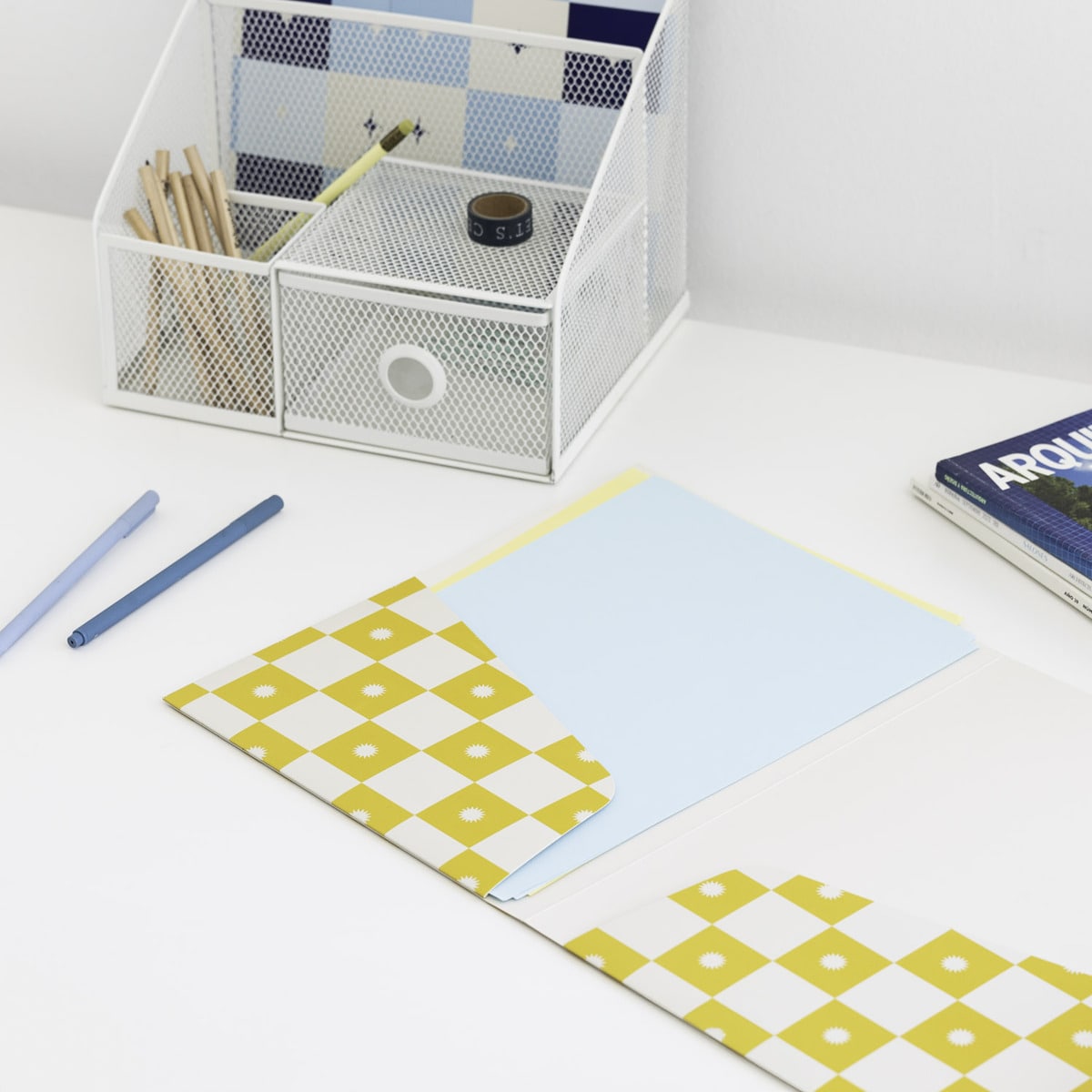 Conjunto de 2 pastas tipo envelope Akalia Kokonote Azul Azul / Amarelo-5