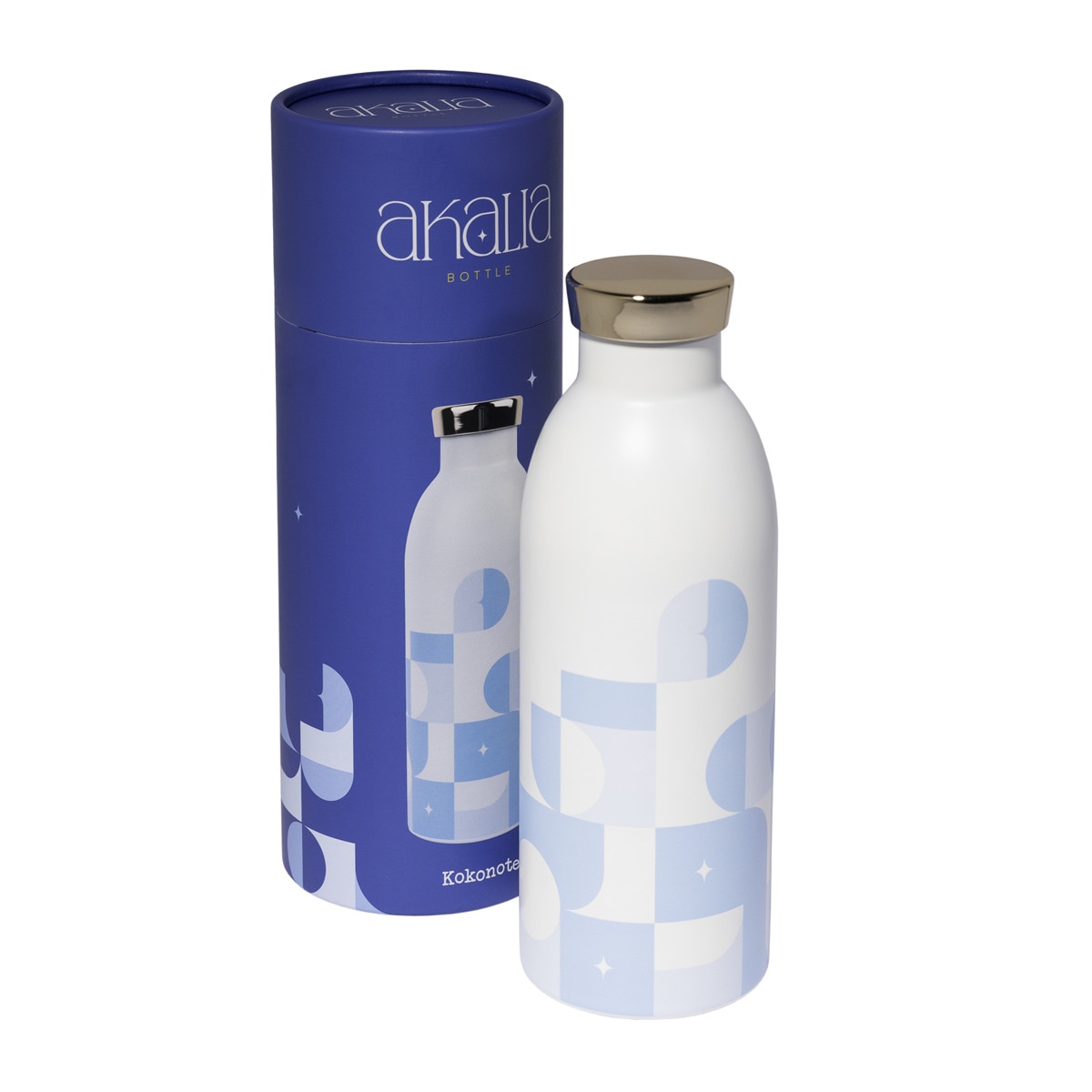 Garrafa de metal Akalia Kokonote Branco Branco / Azul-2