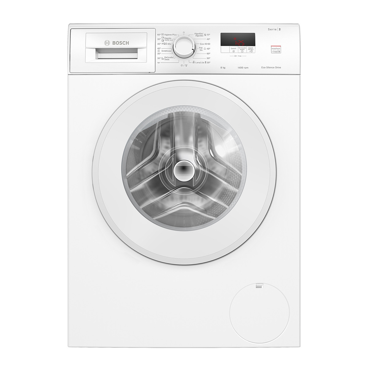 Máquina de Lavar Roupa Bosch Serie 2 WGE03400EP Carga Frontal de 8 kg e 1400 rpm - Branco Branco-1