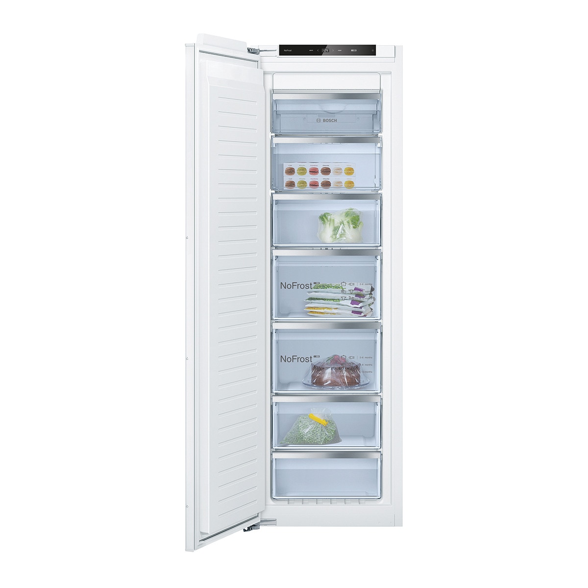 Arca Congeladora Vertical Encastrável Bosch Serie 6 GIN81ACE0 No Frost, Fecho Softclose de 177,2 cm - Branco Branco-1