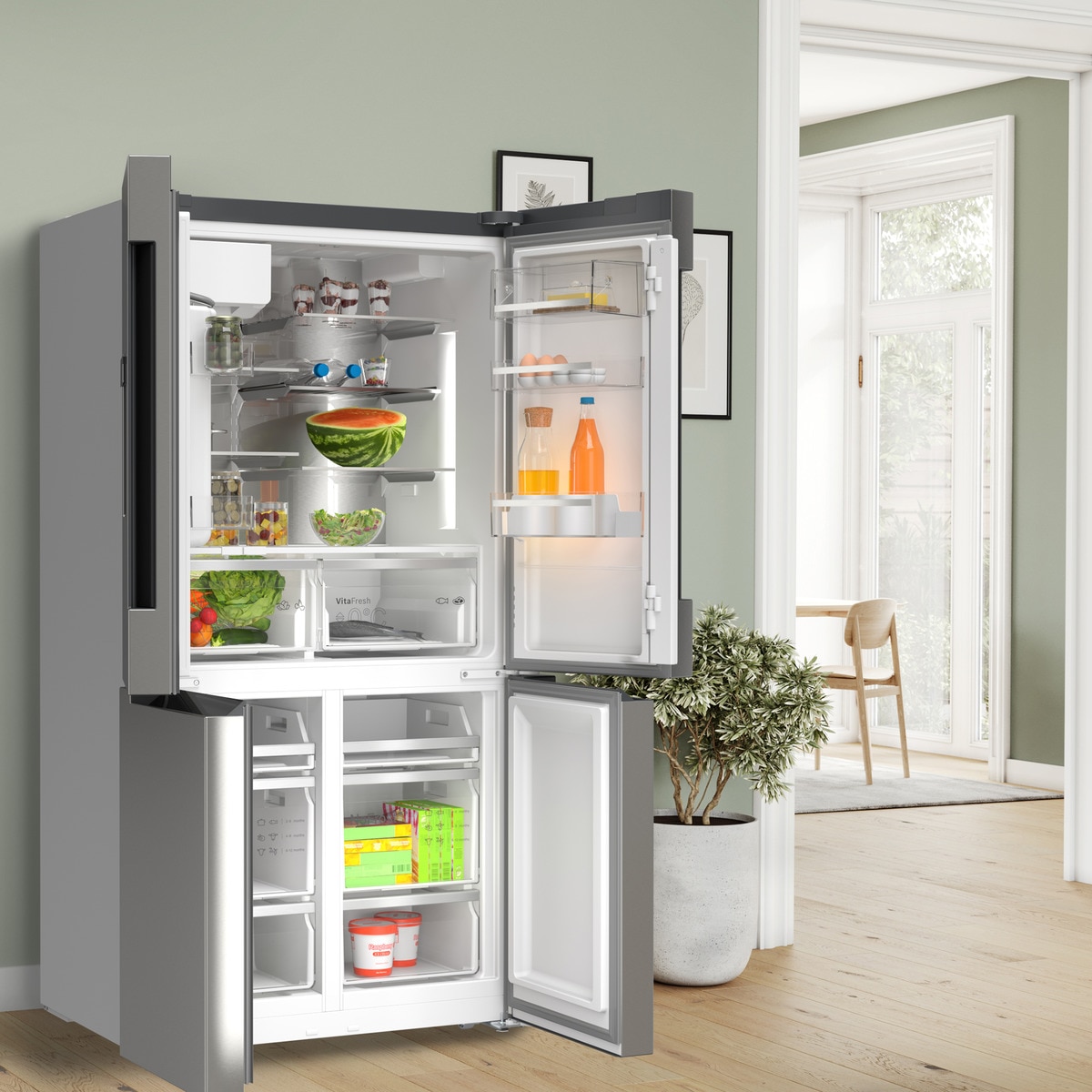 Frigorífíco americano Bosch Total No Frost, con dispensador -  KFD96APEA Acero-6