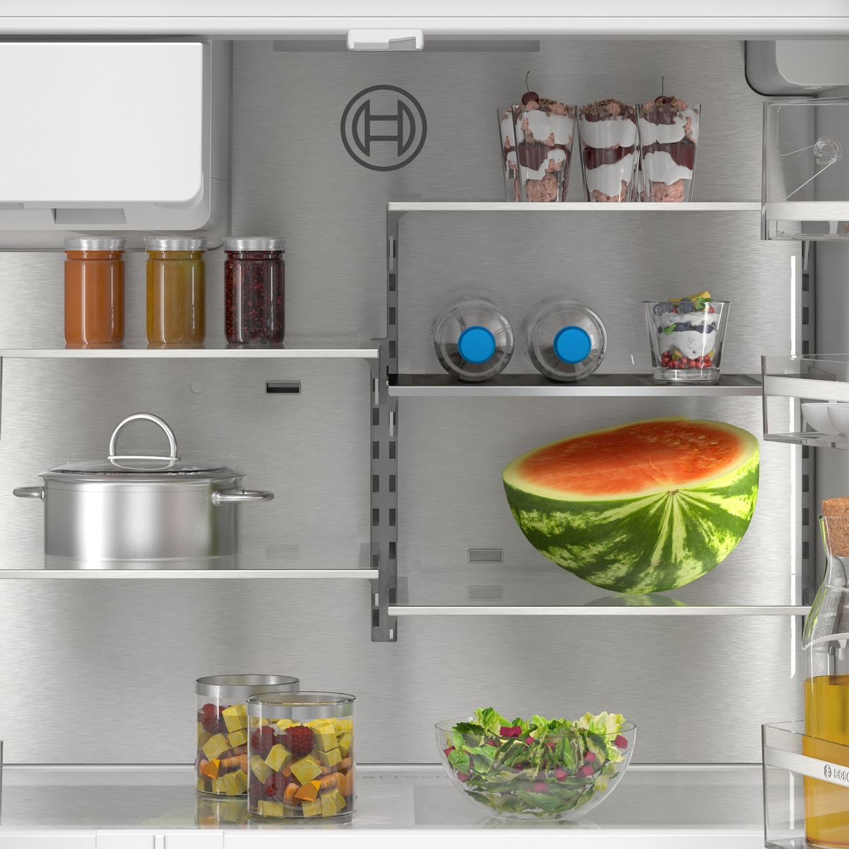 Frigorífíco americano Bosch Total No Frost, con dispensador -  KFD96APEA Acero-8
