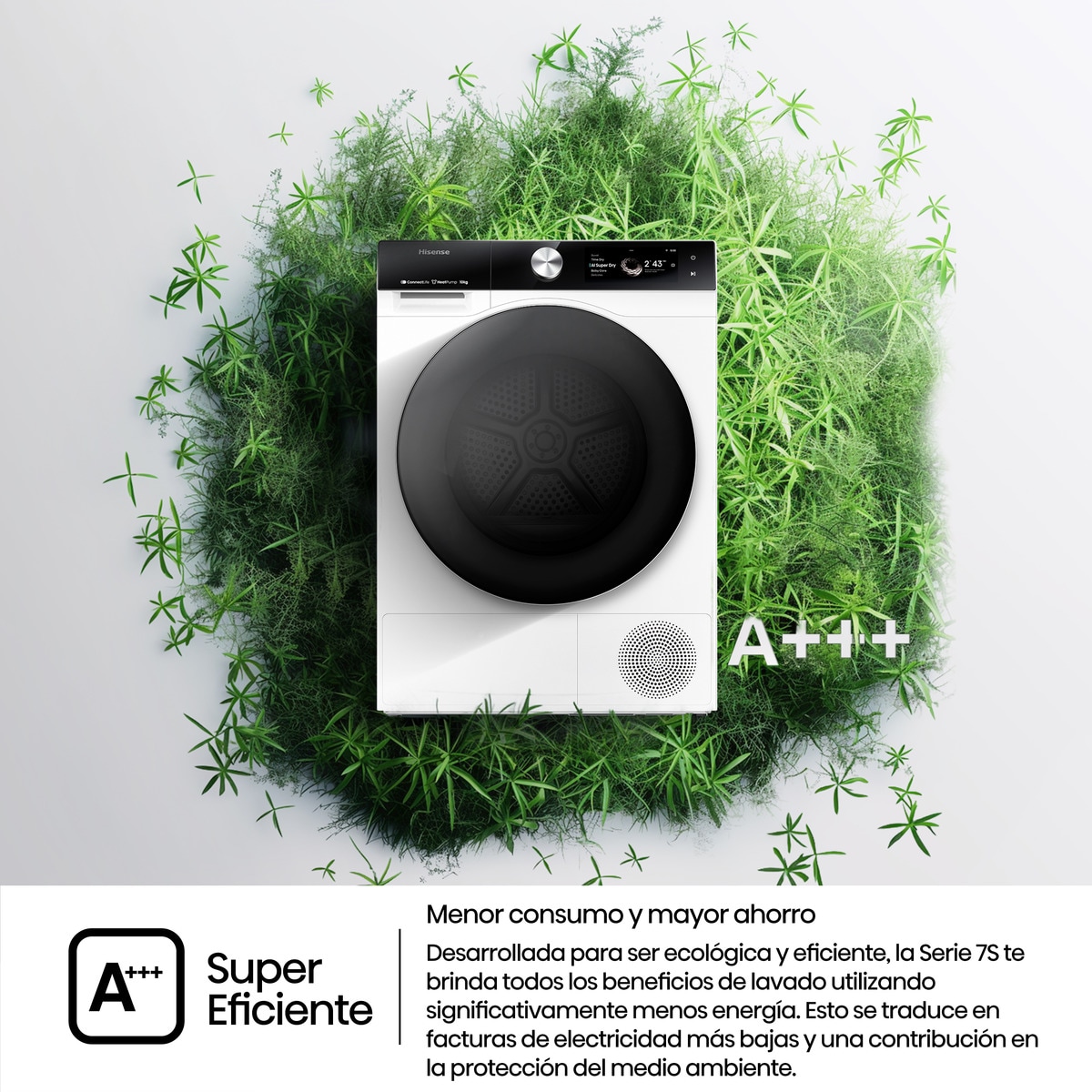 Secadora Hisense 10 kg, Bomba de calor, Condensación Serie 7S - DH7S107BW Blanco-9