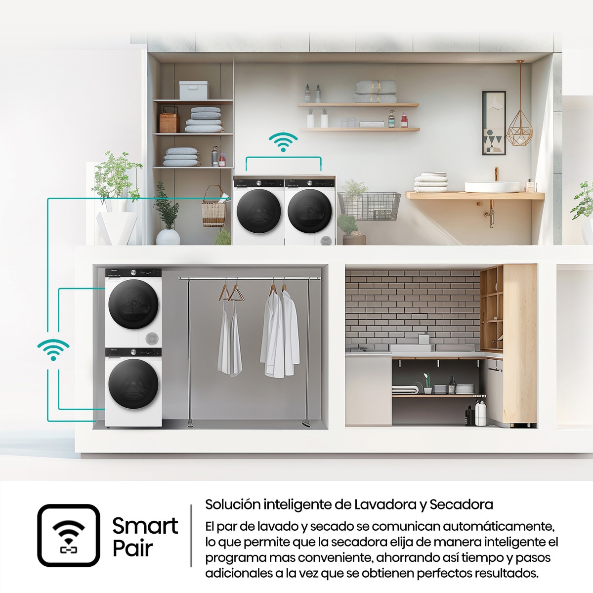 Secadora Hisense 10 kg, Bomba de calor, Condensación Serie 7S - DH7S107BW Blanco-11