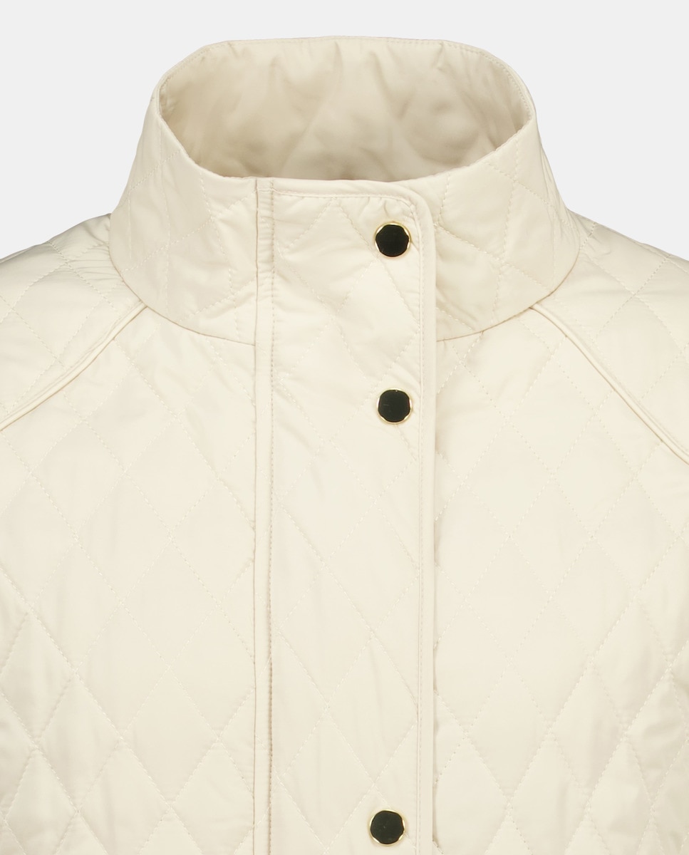 Parka Acolchoada com Gola Chaminé Bege-5