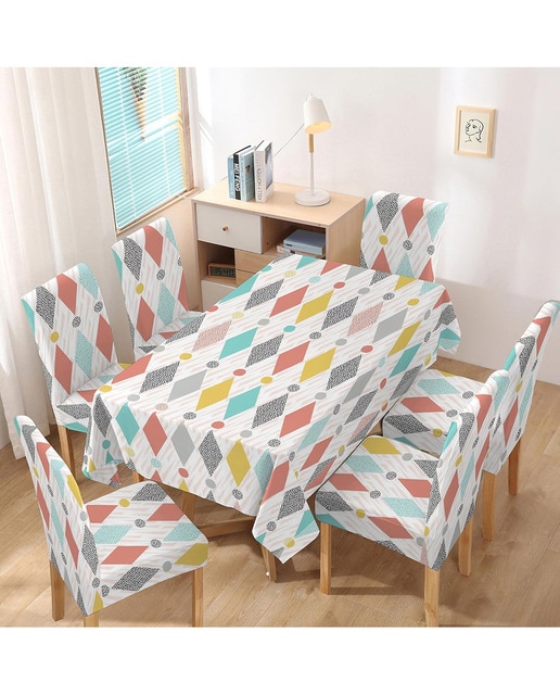 Imagen 0 de Mantel impermeable de 140x220cm y 6 fundas de silla