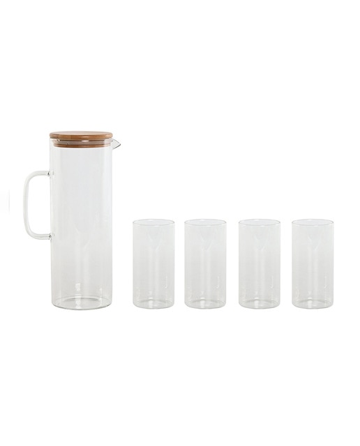 Imagen 0 de Vaso set 5 borosilicato 8x8x9,6 210ml jarra 1l