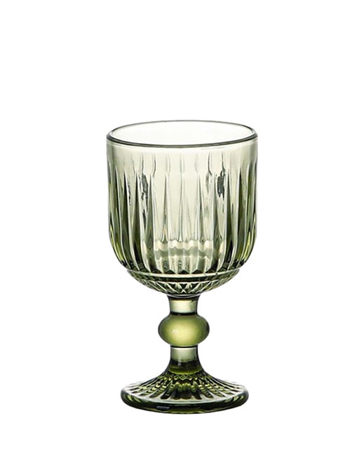 Imagen 0 de Copa set 6 cristal 8x8x14,5 260ml rayado verde