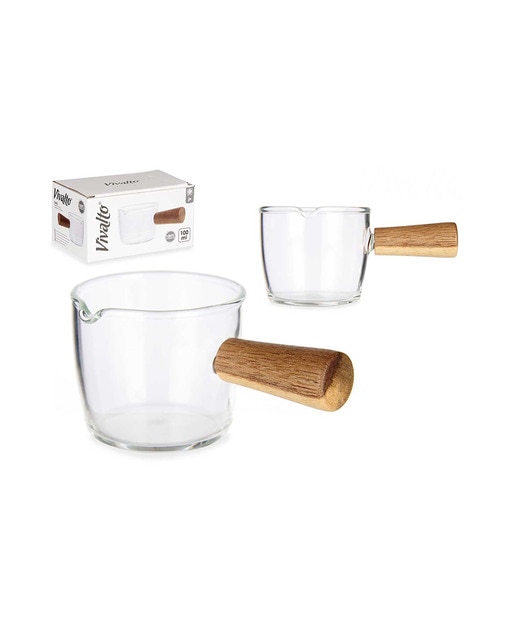 Imagen 0 de Cazo 100ml de borosilicato mango madera