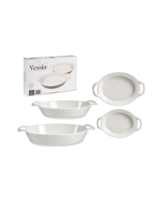 Imagen 0 de Set 2 bandejas poreclana ovaladas asas abiertas