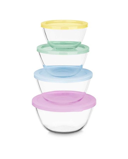 Imagen 0 de Set 4 fiambreras borosil red