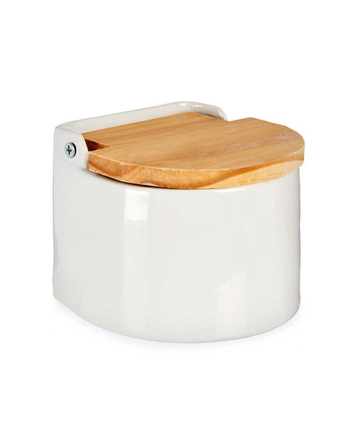 Imagen 0 de Salero blanco semi circular con tapa