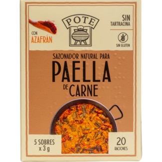 Tempero Natural para Paella de Carne 5 unidades embalagem 15 g - Pote