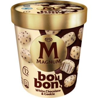 Magnum Gelado Bombons Chocolate Branco e Cookies embalagem 204 ml - Olá