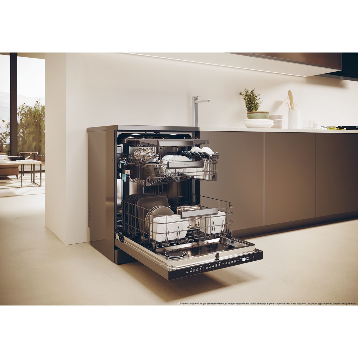 Lavavajillas Haier 16 servicios, 60 cm con WIFI I-PRO SHINE - XF 6B0M3PDA Antracita-13