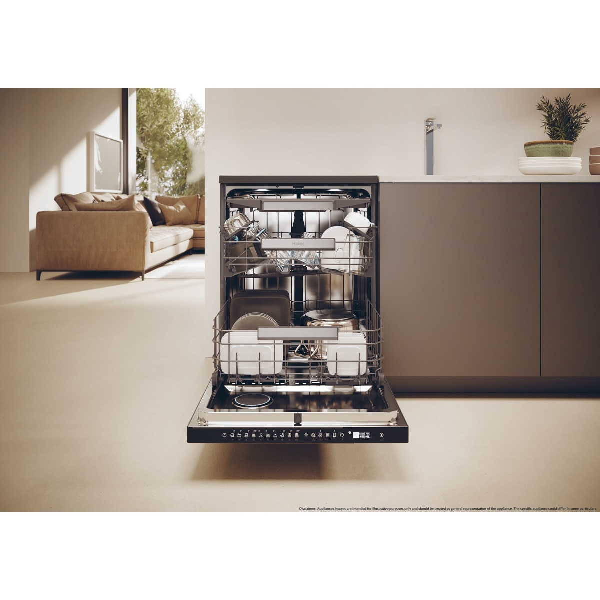 Lavavajillas Haier 16 servicios, 60 cm con WIFI I-PRO SHINE - XF 6B0M3PDA Antracita-12