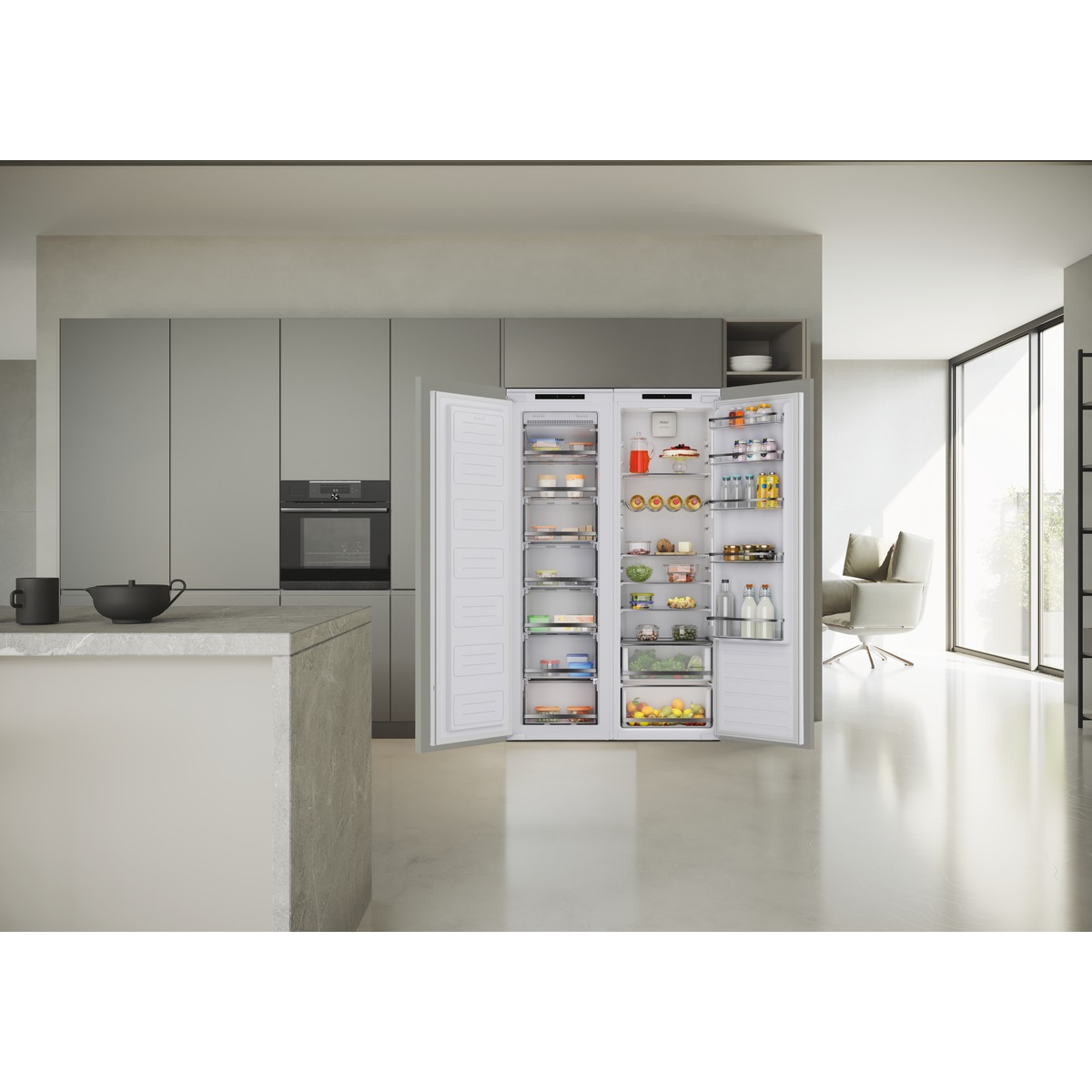 Arca Congeladora Vertical Encastrável Haier HAUN518EW No Frost e de 176,9 cm - Branco Branco-6