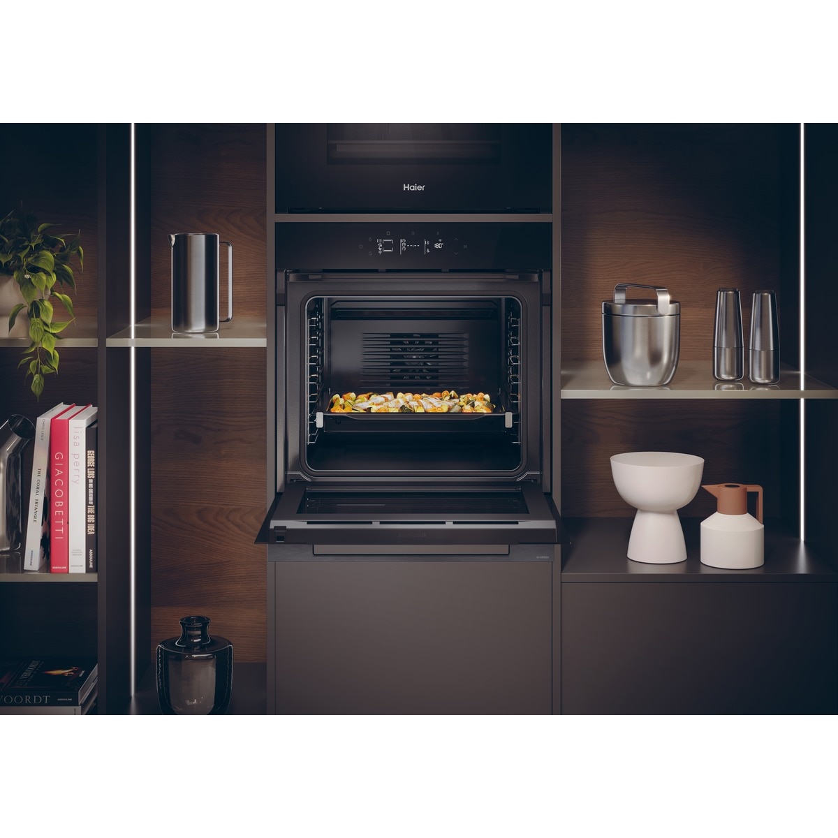Horno multifunción Haier pirolítico, con guía telescópica - H6 ID46G3YTB Negro-4