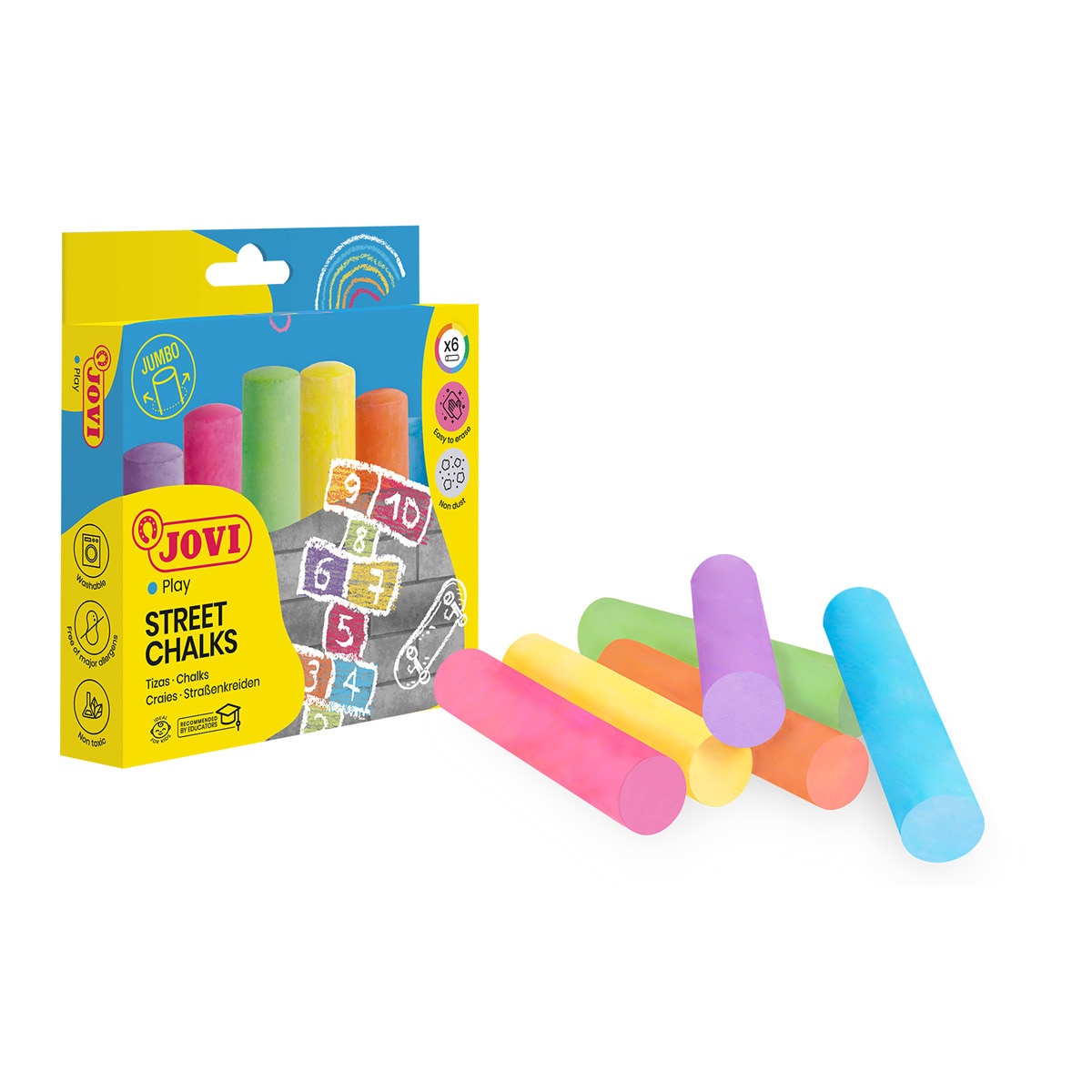 Caixa Giz 6 uni STREET CHALKS Jovi Multicolor Multicolor-3