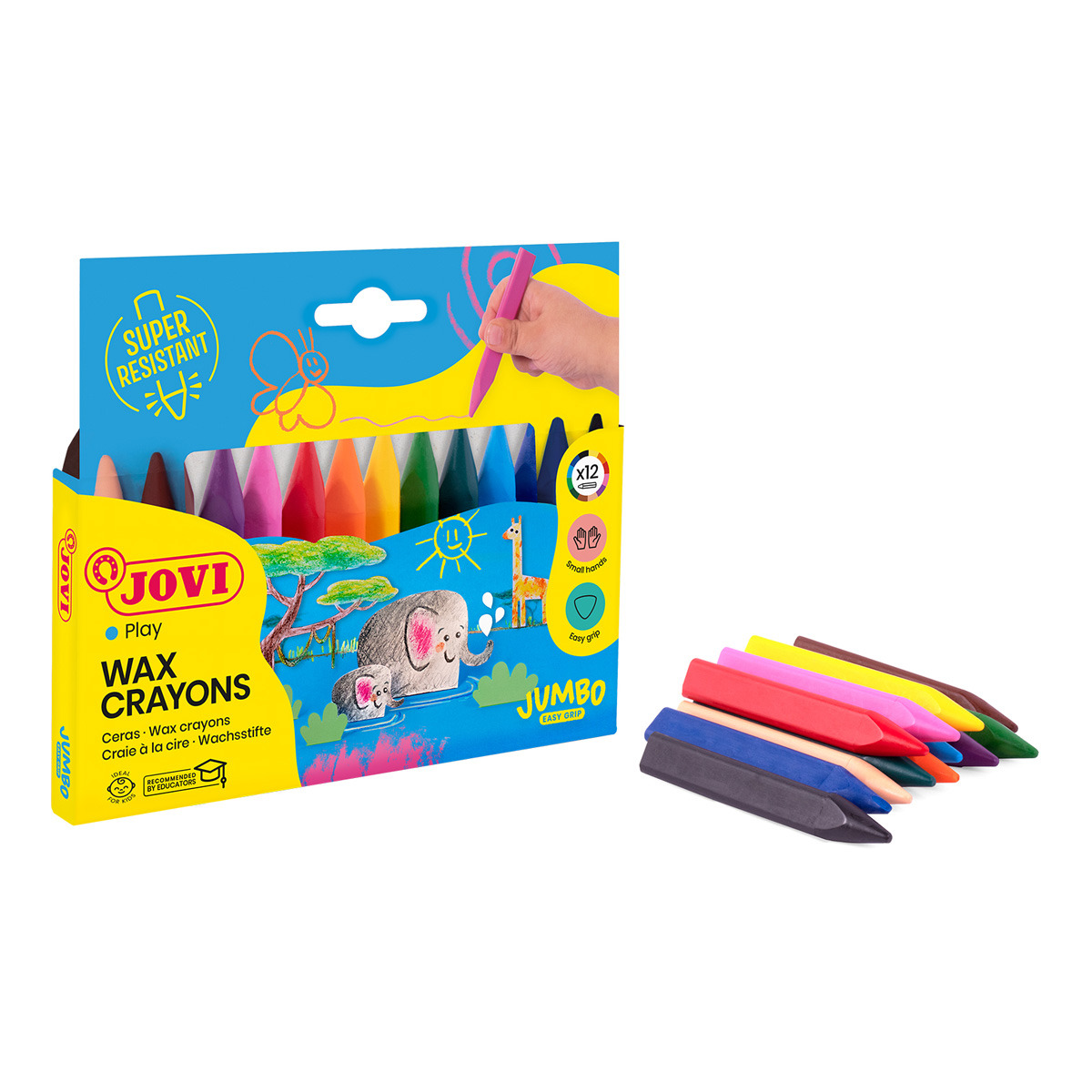 JUMBO EASY GRIP 12 ceras Jovi Multicolor Multicolor-3