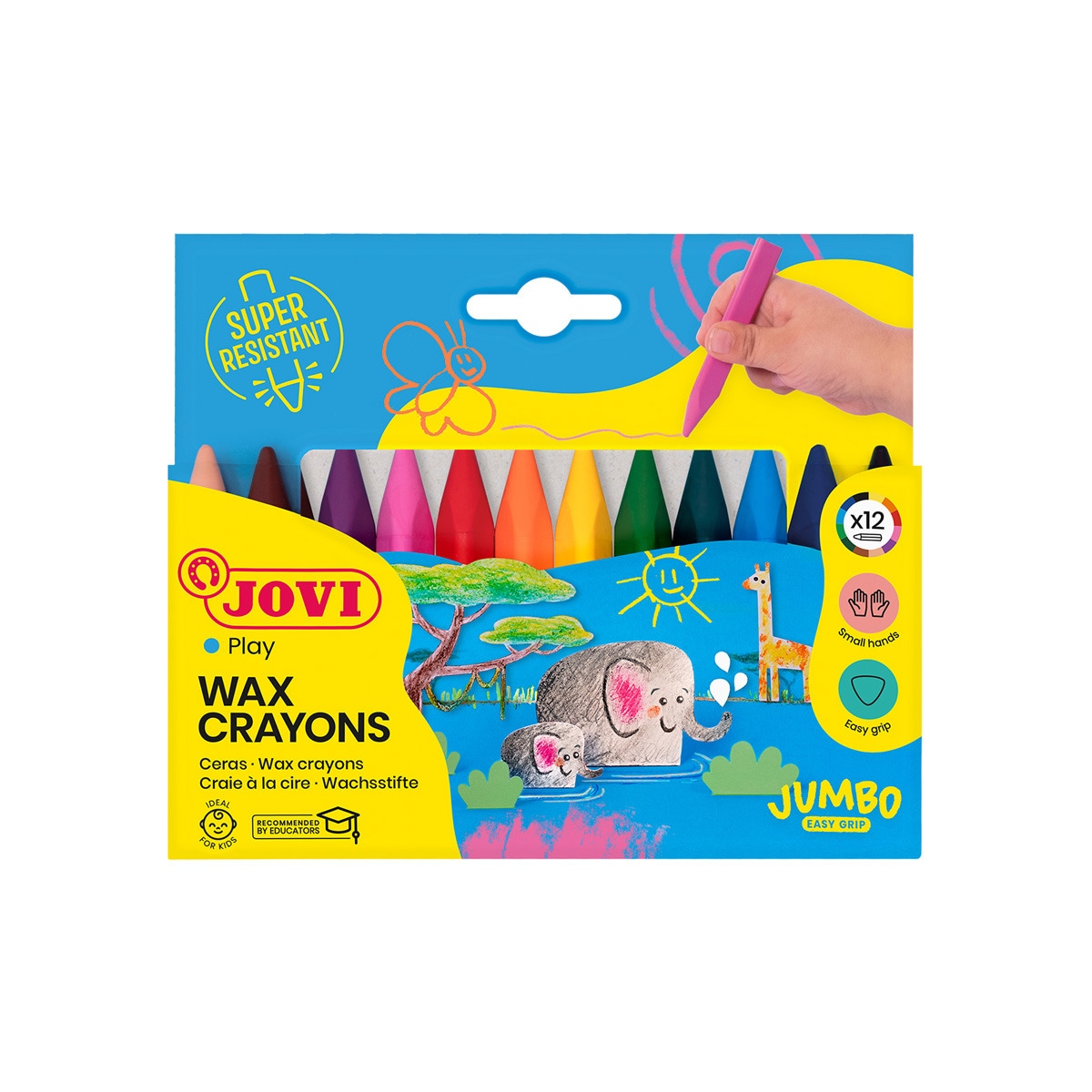 JUMBO EASY GRIP 12 ceras Jovi Multicolor Multicolor-1