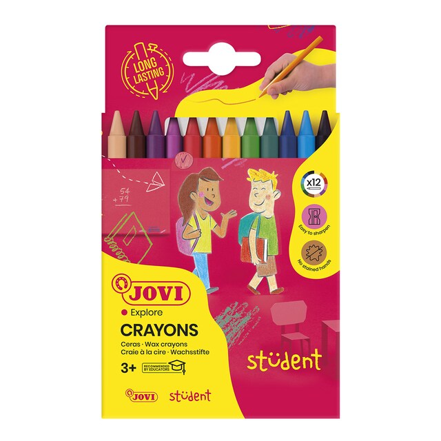 Imagen 0 de CRAYONS STUDENT 12 ceras Jovi Multicolor
