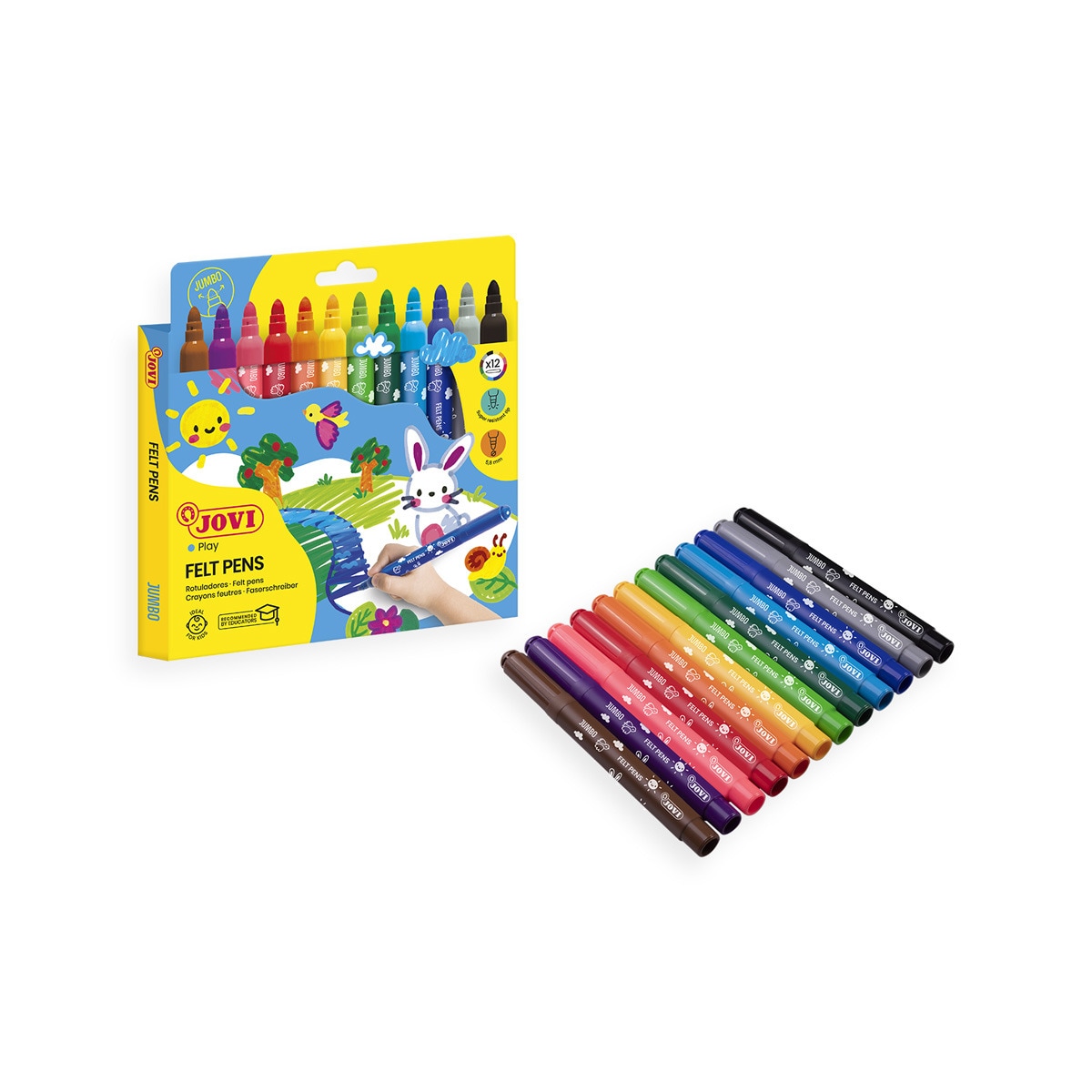 FELT PENS 12 rotuladores JUMBO Jovi Multicolor Multicolor-3