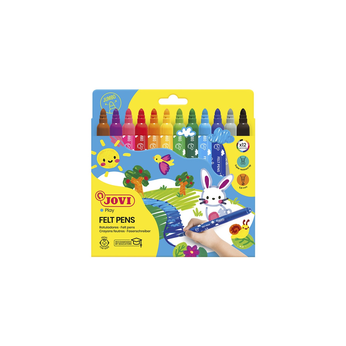 FELT PENS 12 rotuladores JUMBO Jovi Multicolor Multicolor-1