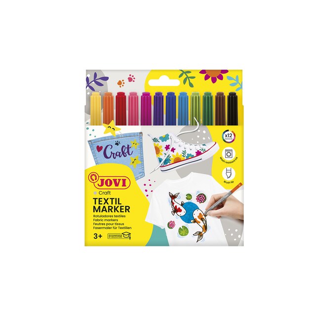 Imagen 0 de TEXTIL MARKER 12 rotuladores Jovi Multicolor