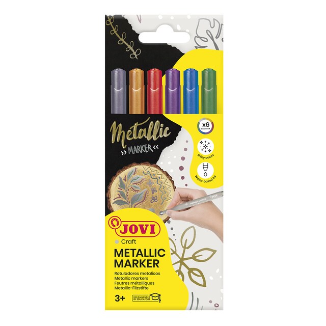 Imagem 0 de MARCADORES METÁLICOS 6 canetas de feltro Jovi Multicolor