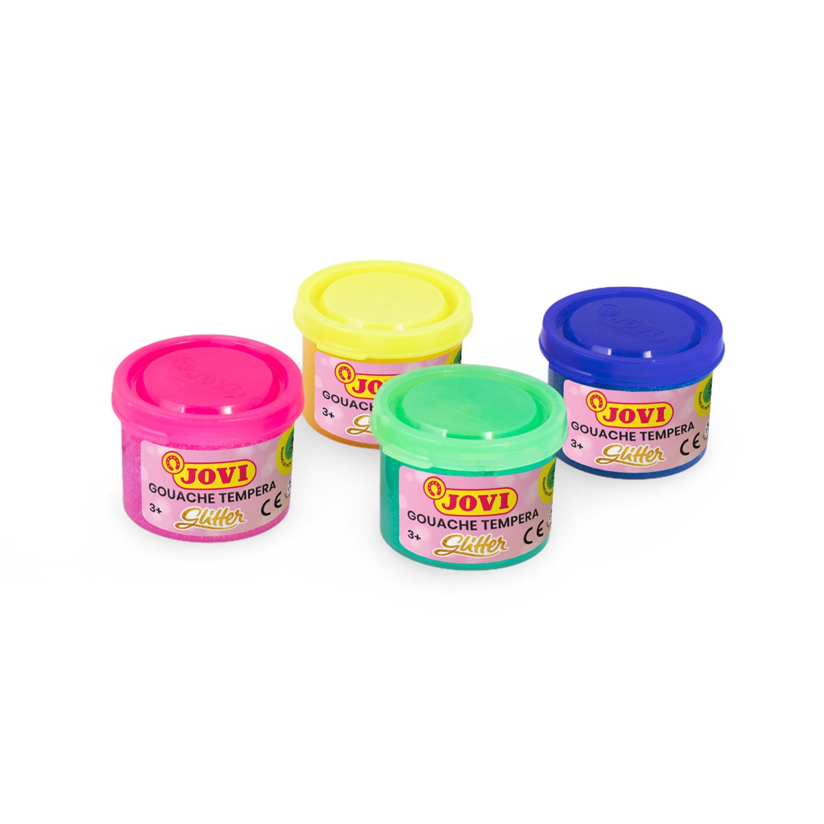 GOUACHE TEMPERA 4 botes Jovi Glitter Multicolor-4
