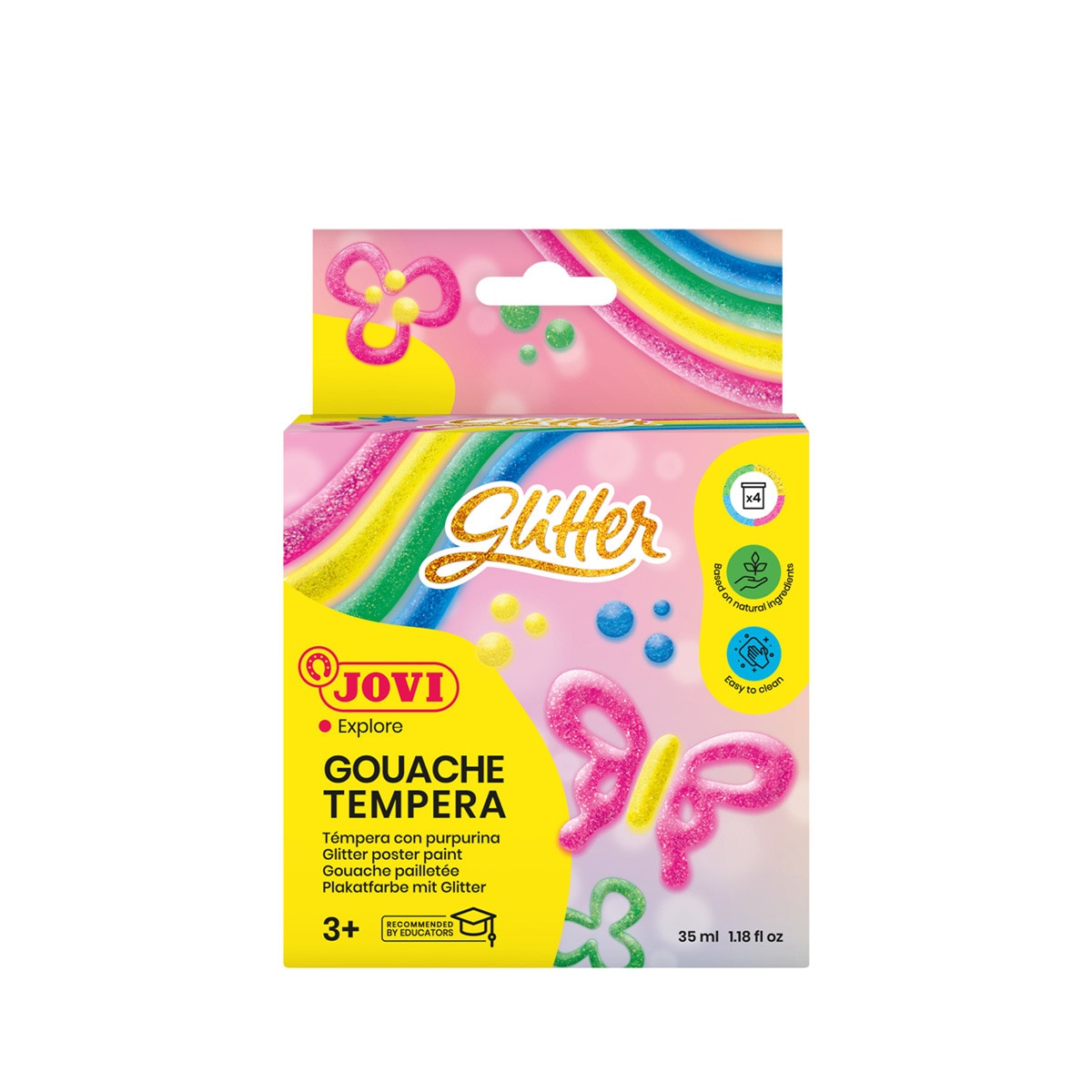 Imagen 0 de GOUACHE TEMPERA 4 botes Jovi Glitter